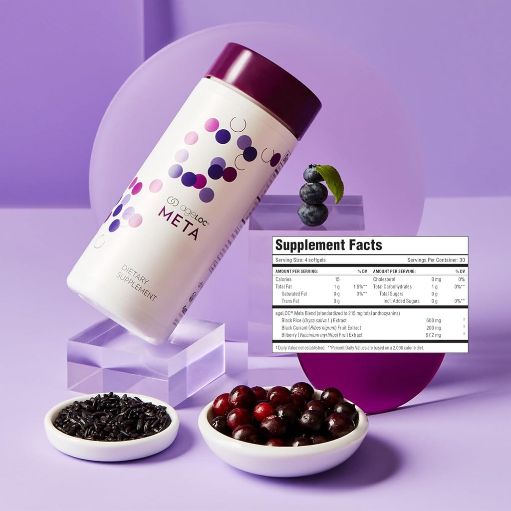 Nu Skin ageLOC Meta™ Purple Berry & Black Rice Metabolic Health Supplement | 120 Softgels